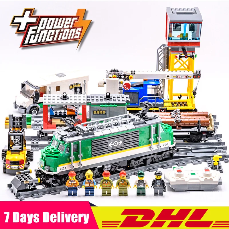 

Compatible Legoings 60198 Lepin 02118 City Trains Cargo Train Building Kit Building Blocks Bricks Car Model Toys for Gifts