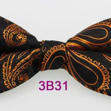 Yibei Coachella Галстуки черный оранжевый бабочкой жаккардовые Пейсли бабочка человек двухэтажные завязкой бантом Галстуки Регулируемый Borboleta
