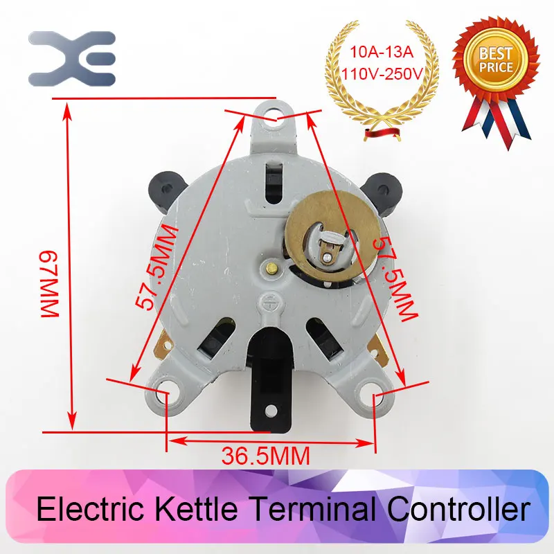 Чайник термостат неиспользованные запасные части T125 13A 110-250V NC терминальный контроллер для электрического чайника EK1705 Сделано в Китае