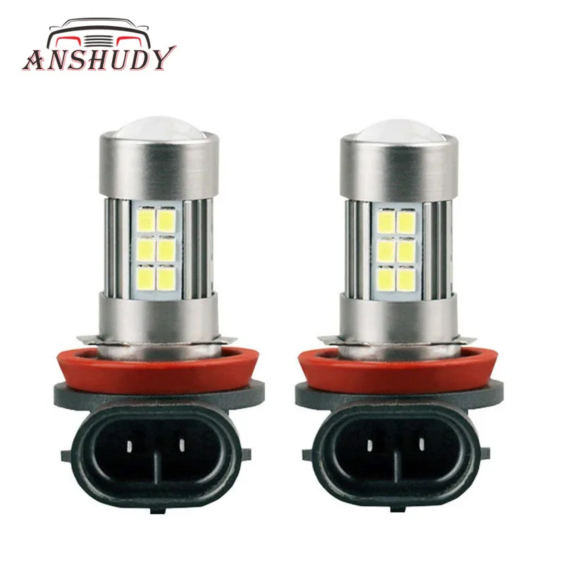 Автомобильный светодиодный фонарь H8 H9 H10 H11 9005 HB3 9006 HB4 2835 27SMD Габаритные огни DRL