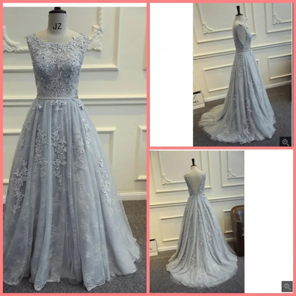 #Special Offers Real photo a line silver lace appliques sleeveless formal prom dress open back sexy floor length elegant prom gowns best selling #Special Offers Real photo a line silver lace appliques sleeveless formal prom dress open back sexy floor length elegant prom gowns best selling