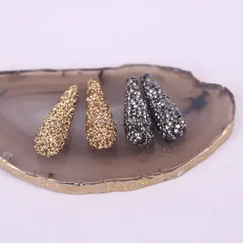 

20PCS Crystal rhinestone teardrop spacer connector beads jewelry accessories
