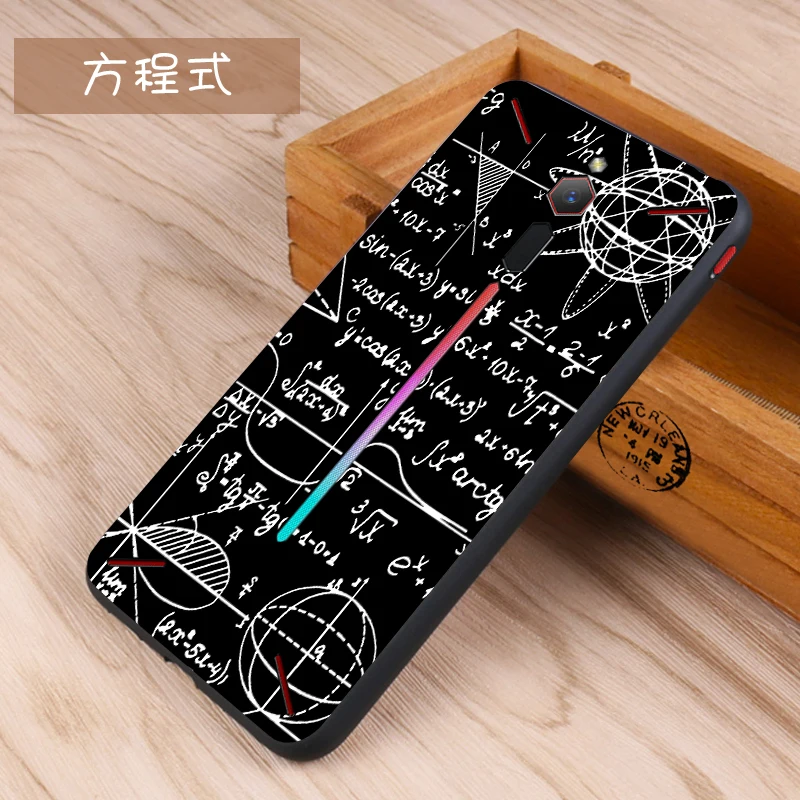 

For ZTE Nubia Red Magic mars Game Phone cartoon soft silicon phone case cover Black boder Mathematical equation NX619J