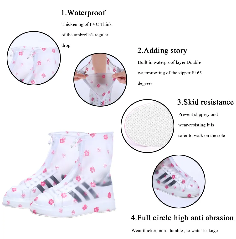 Drop Shipping Anti-Slip Waterproof Thickened Men Women Reusable Shoes Covers Rain Protective Cover For Shoes Worldwide Sale Hot