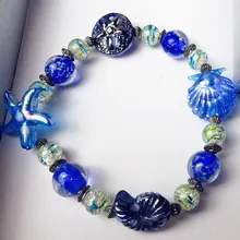 Изготовленные на заказ стеклянные морские звезды, ракушки, фигурки раковины, креативные стеклянные браслеты, аксессуары, ювелирные изделия, подарок на день рождения