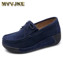 MVVJKE/ г. Осенняя женская обувь на плоской подошве обувь на платформе с бахромой кожаная повседневная замшевая одежда обувь на толстой подошве без застежки