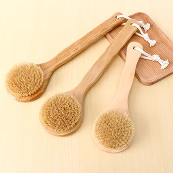 Natural Bristle Brush Anti-slip Handle Wooden Body Back Maasage Health Care Bath back Brush for Bath Body Foot Brush 1