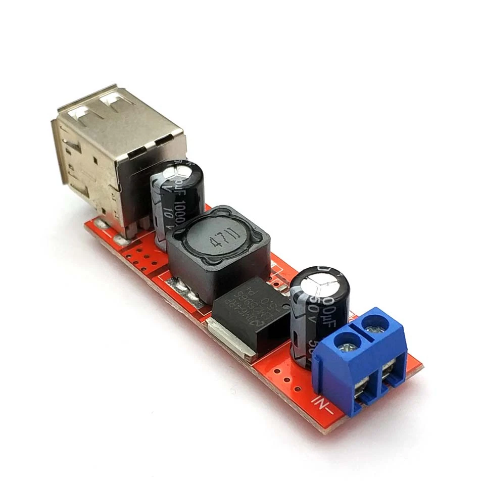 Двойной USB выход DC 9V/12V/24V/36V до 5V 3A понижающий модуль питания преобразователь 6V 40V