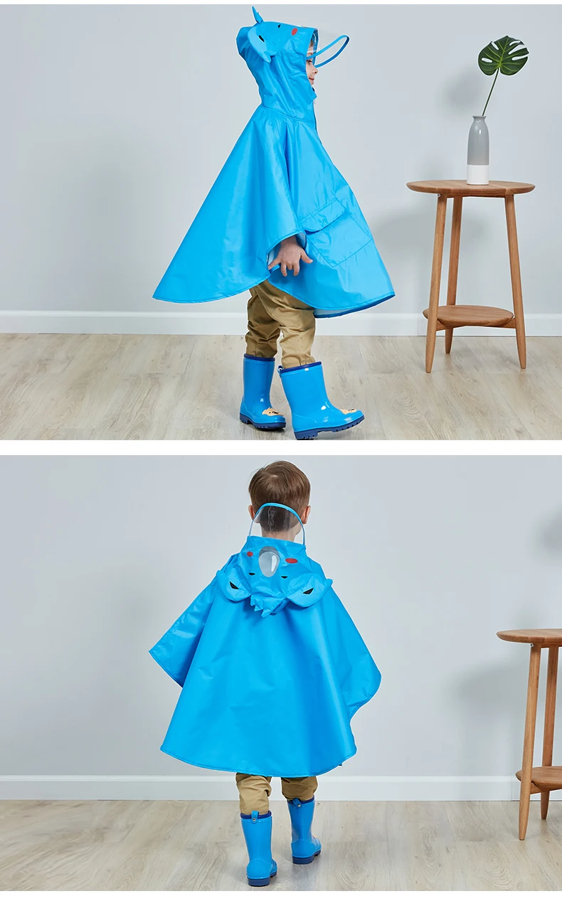 9.FreeSmily Raincoat for Children Rain Coat Kids Cloak Type Rainwear Rain Coat Printed Poncho Kids Rainproof Student Rainsuit