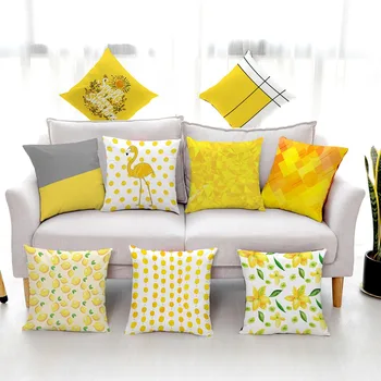 

Warm summer color printed pattern pillowcase for Coffee store pillow home decorative