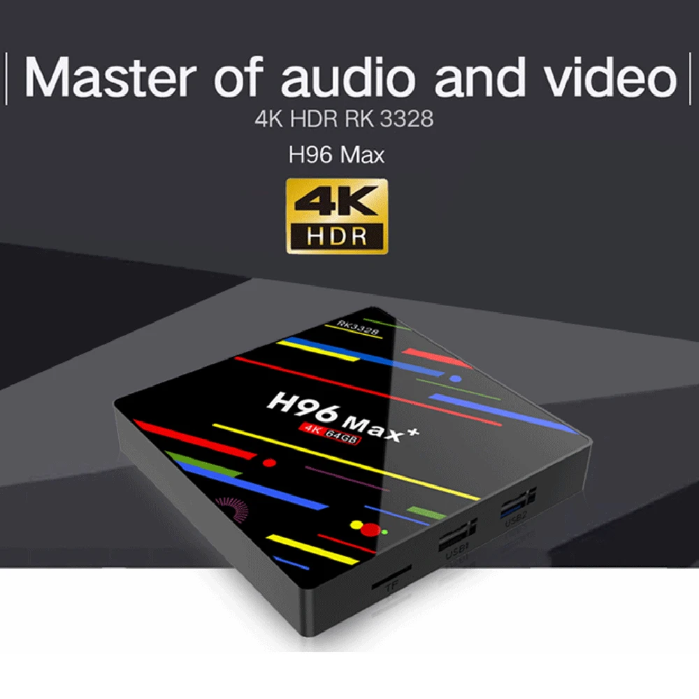 Приставка Смарт-ТВ H96 MAX + Android 9 0 4 32/64 ГБ 4K 2 16 Гб | Электроника