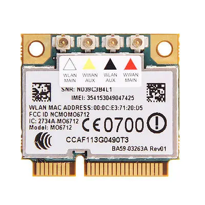 Беспроводной адаптер GTM671W GTM 671W MO6712 Mini PCI-E 3G WWAN Wi-Fi Wlan карта HSDPA GPS EDGE WCDMA UMTS GSM модуль |