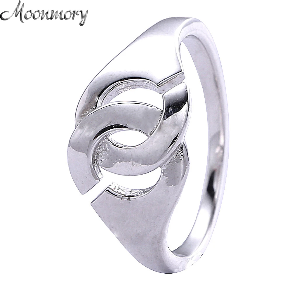 Moonmory 925 Sterling Silver Handcuff Ring For Women and Man French