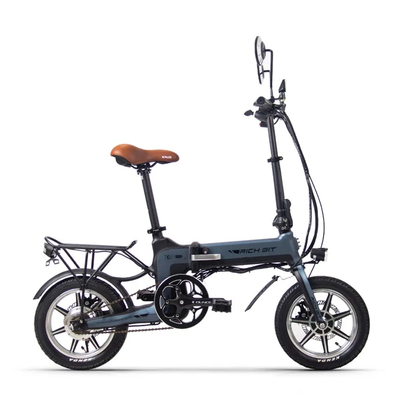 Рихбит RT-619 14 дюймов складной электрический велосипед 36 в 250 Вт 10.2Ah литиевый аккумулятор для электровелосипеда складной электровелосипед крейсер ebike - Цвет: Черный