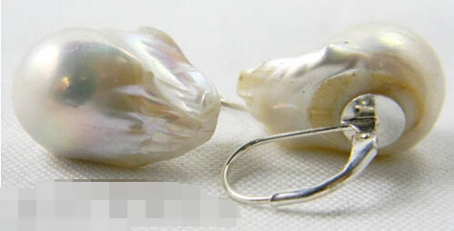 

free shipping 11916 white baroque keshi reborn freshwater pearl earring