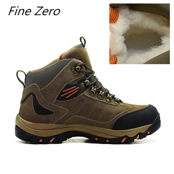 

Fine Zero Natural Wool Men Winter Shoes Warmest Genuine Leather Handmade Men Winter Snow Boots Natural Cow Suede Outdoor Boots