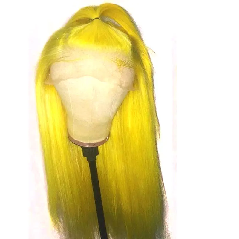 

Bombsell Synthetic Lace Front Wig Red Or Yellow Long Straight Heat Resistant Fiber Hair Natural Hairline Free Parting For Women