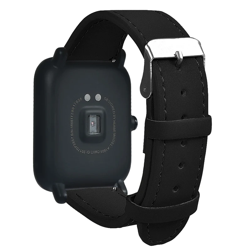 20 мм кожаный ремешок для Amazfit ремешок Bip для samsung galaxy watch 42 мм Сменные аксессуары браслет ремешок для часов