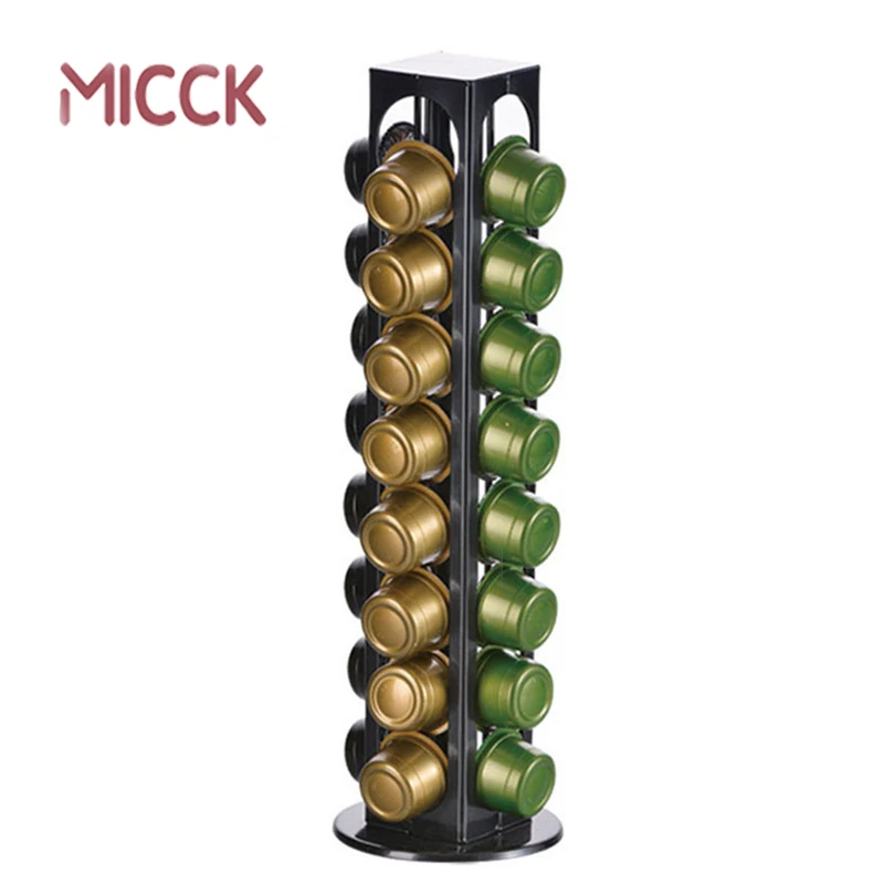 MICCK Rotatable 32pcs Coffee Capsule Holder Coffee Pod Holder Stand