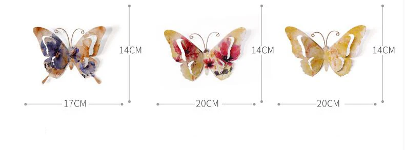 Креативная кованая металлическая настенная красочная Бабочка для украшения домашнего фона 3D стерео Настенная Наклейка настенные украшения Искусство