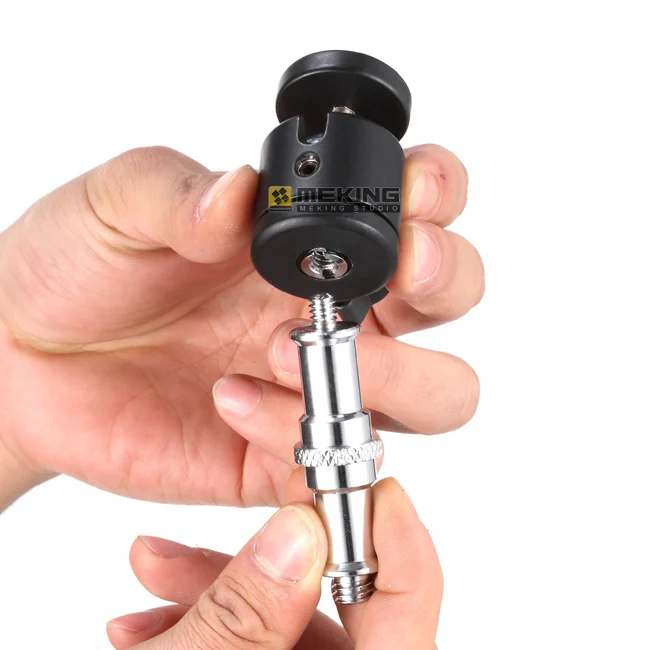 Meking Mini Camera Tripod Flash Head Ball Adapter with 1/4" to 3/8" Adapter 360 Degree Rotation Fit All Camera