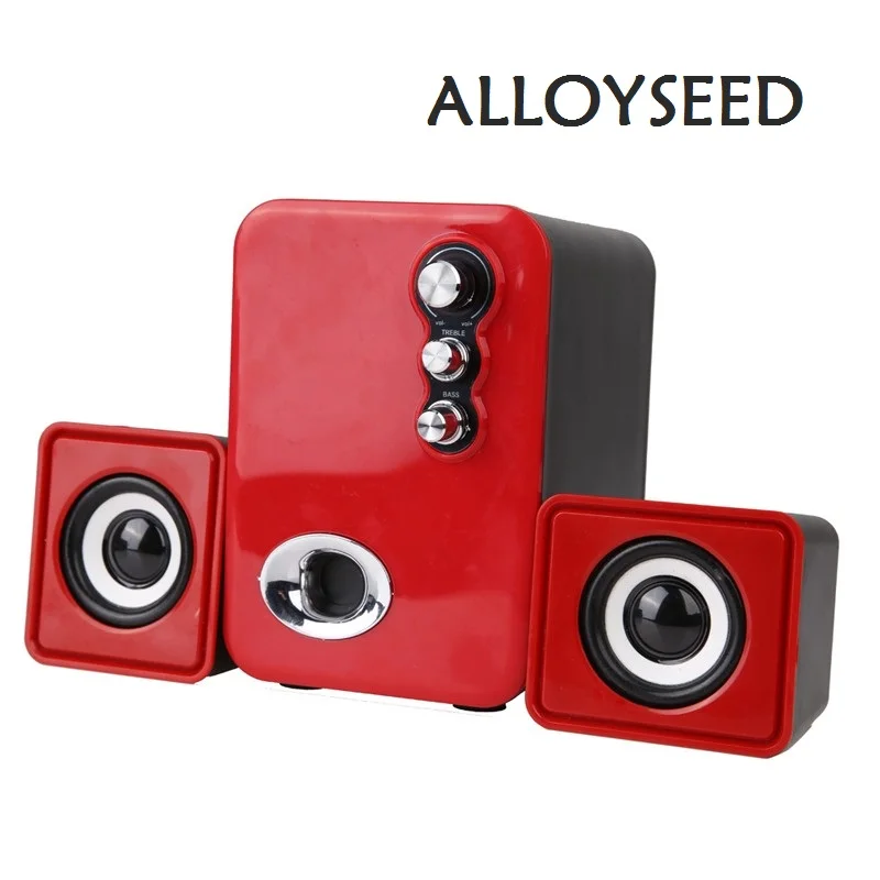 DC 5V computer PC Speaker 3.5mm Jack Audio Stereo USB Mini Subwoofer 3D Sound 2.1 CH PC Computer Speakers for Desktop Laptop