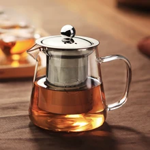 450 стеклянный чайник термостойкий чайник жаростойкий чайник с чашками стеклянный чайный набор, стекло чайник 304 из нержавеющей стали Фильтр чайник для заваривания цветочного чая