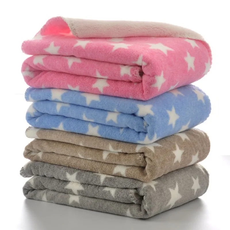 Baby Blanket Thermal Coral Fleece Star Blanket Infant Swaddle Nap Receiving Stroller Wrap For Newborn Baby Bedding Bebe Blankets 5