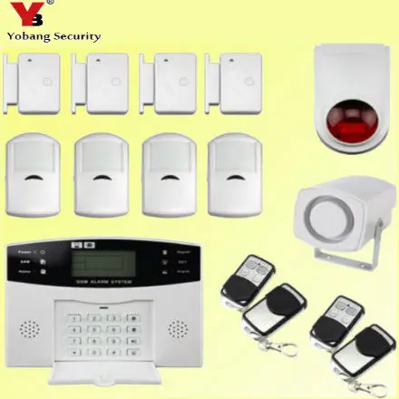 

YobangSecurity LCD Keyboard Home GSM Security Alarm System 433MHz Voice Prmopt Wireless GSM Alarm System Flash Siren