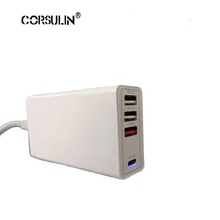 60W USB C Charger With 60W USB C PD And QC 3.0 3 Port USB For Laptops,Smartphones Compatible MacBook Air Pro,Total 100W Max