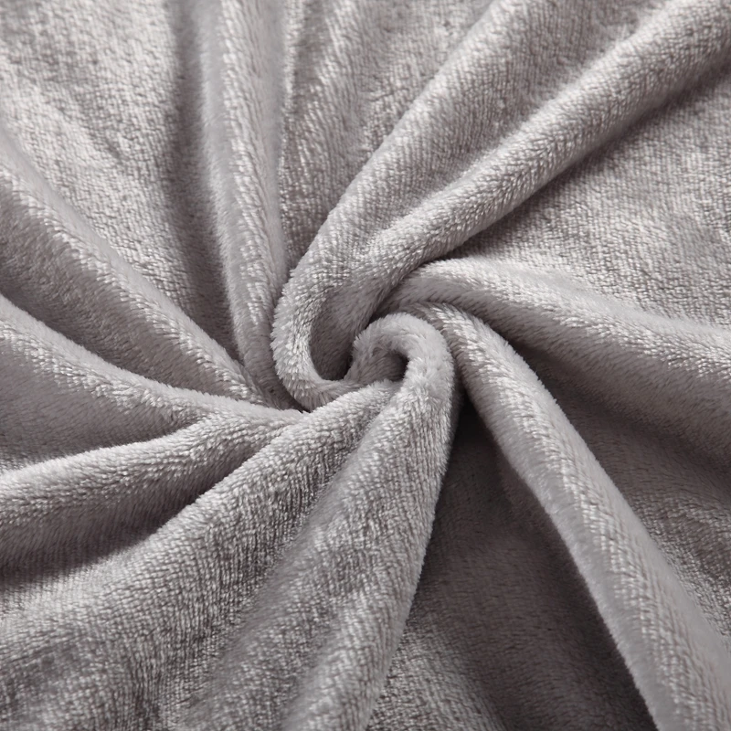 Горячее предложение, зимнее теплое одеяло, серебристо-серое однотонное Флисовое одеяло из микрофибры, s одеяло на кровать/диван/простыня для путешествий, размер King, 200x230c