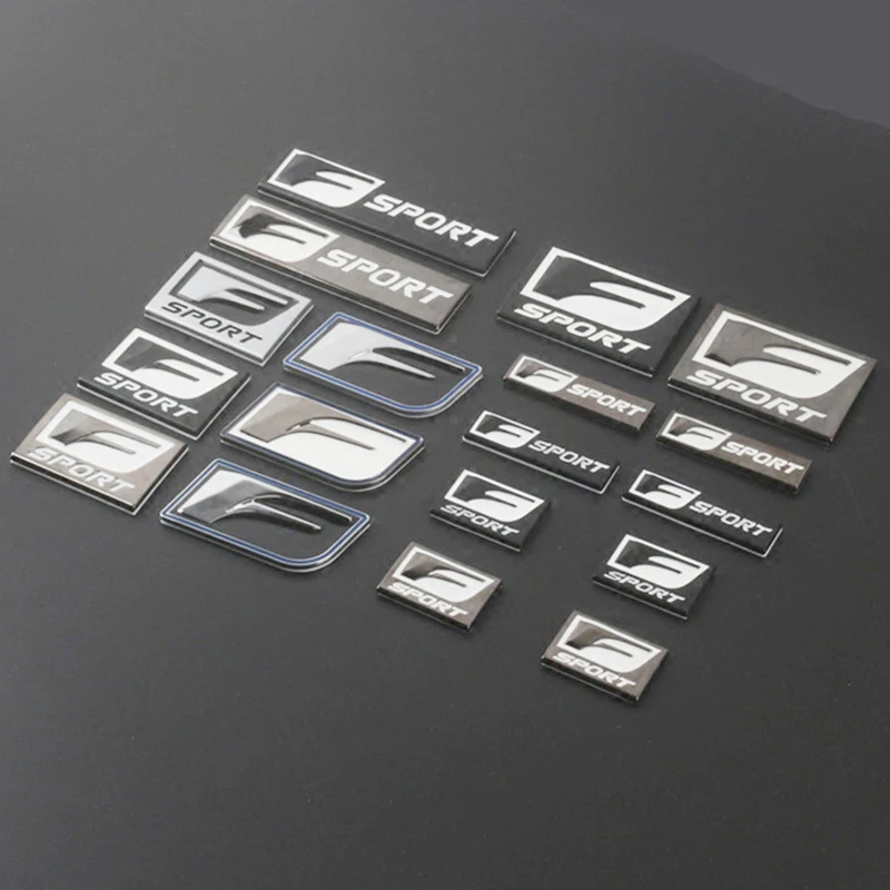 

Gun Blue F SPORT F-SPORT Square Long Bar Emblem Chrome Metal Refitting Car Styling Trunk Fender Sticker Logo for Toyota Lexus