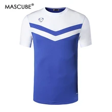 Mascube Для мужчин открытый Спортивные жилетки прохладно дышащая спортивная влагу Футболка короткий рукав быстросохнущие круглый Средства ухода за кожей Шеи спортивная одежда