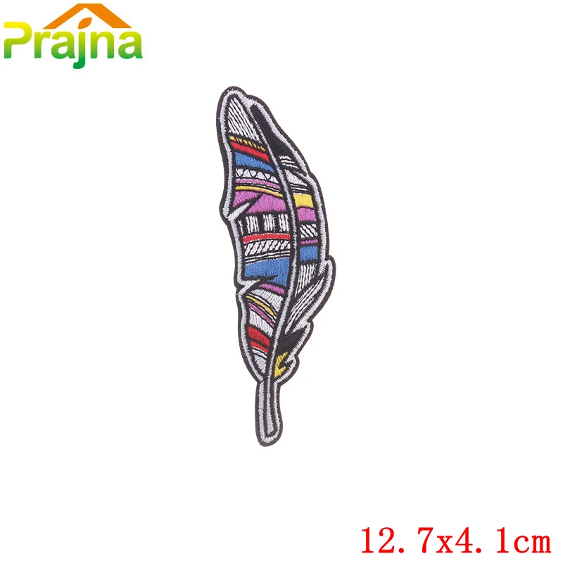 Prajna вышивка нашивки в форме единорога Радуга Сердце перо алмаз железо на патчи швейный декор для одежды сумки джинсы значок - Цвет: Золотой