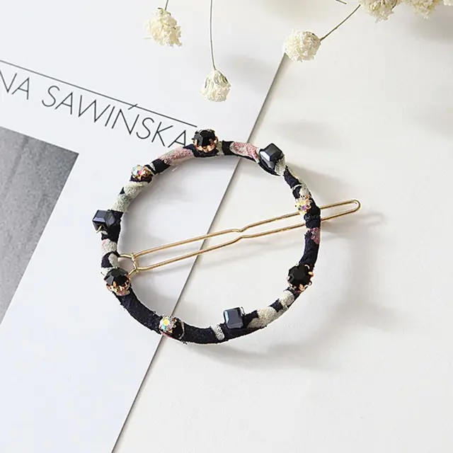 New Arrival 1PC Simple Fashion Women Crystal Diamond Circular Hair Clip