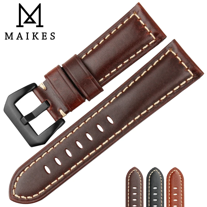 Винтажный ремешок для часов MAIKES из натуральной коровьей кожи 26 24 22 мм аксессуары