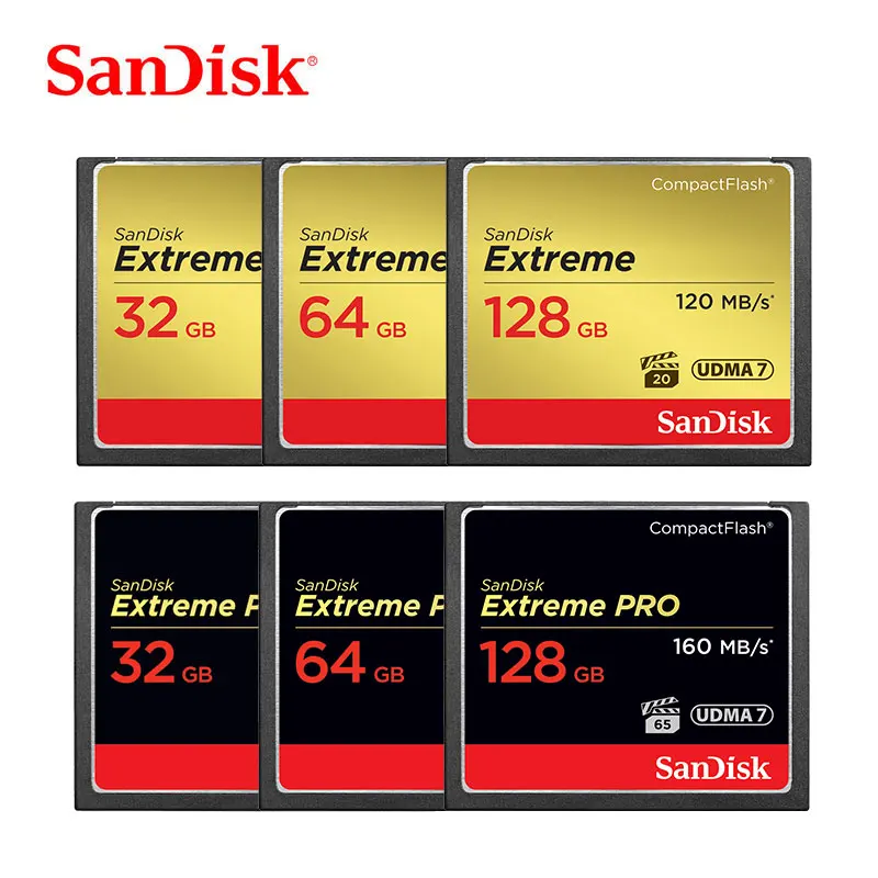 

SanDisk CF Card 32GB 64GB 128GB CompactFlash Memory Card UDMA 7 Flash Card Extreme PRO 4K HD Video For DSLR Camera Camcorder