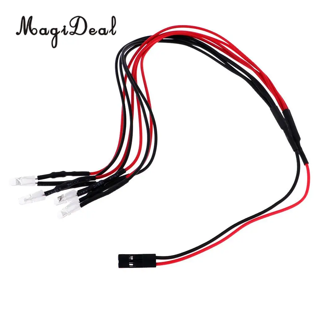 4x LED Headlight Taillight for WPL 1/16 RC Car Pick-up Truck DIY Accessories