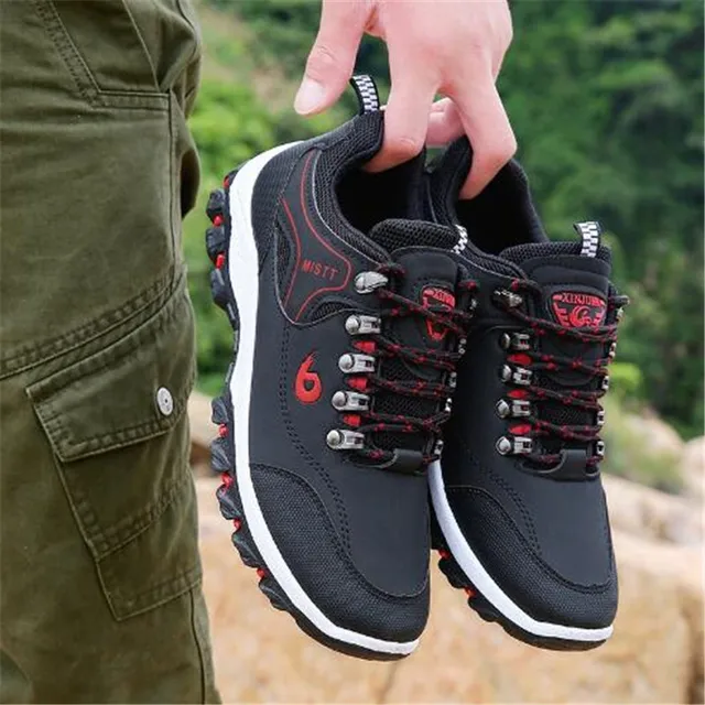 $US $12.08  DIWEINI Men Leather Outdoor Hiking Sneakers Male Shoes Adult Non-Slip Casual Military Army Shoes Au