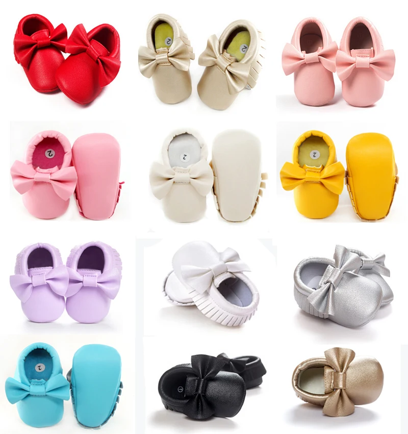 2016 New Tassels Baby Moccasin Newborn Babies Shoes Soft Bottom PU leather Prewalkers Boots