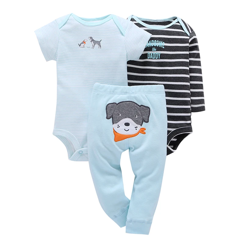 Baby New Hot Sale Cotton Fleece Full Boys Girl Clothing Set 3pcs/set Dog Trousers + 2pcs Climbing Clothes 0-2y 2018 Spring Suit