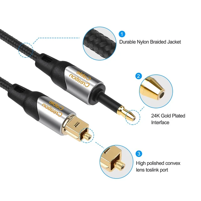 skildpadde pad spurv Jorindo Toslink Male To Mini Toslink Male Digital Spdif Audio Optical Fiber  Cable 24k Gold Plated Compatible Chromecast Audio - Audio & Video Cables -  AliExpress