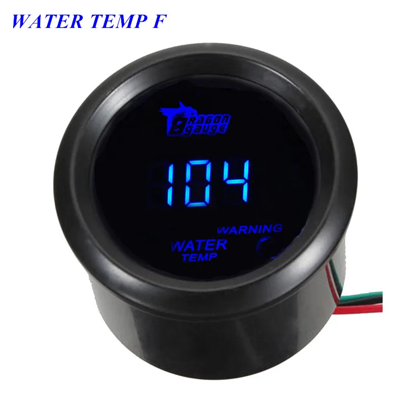 

EE support 2" 52mm Auto Car Styling Black Cover Blue LED Digital Clocks Water Temp Gauge Degrees Fahrenheit Thermometer XY01