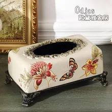 Европейские высококачественные коробка салфетки смолы ткани насосных лоток роскошный сад орнамент ретро американские бумажные обращается коробка