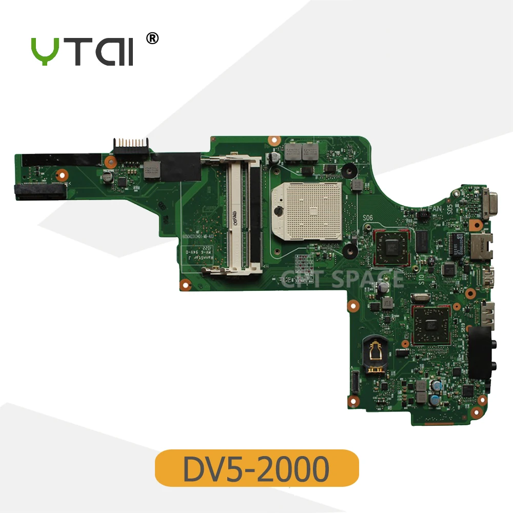 YTAI материнская плата для ноутбука hp Pavilion DV5 DV5-2000 6050A2313401-MB-A03 socket S1, оригинальная полностью протестированная материнская плата