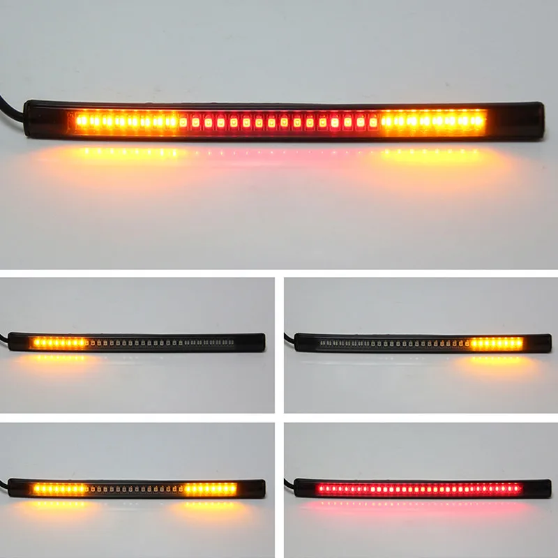 

Universal Flexible 48-LED Motorcycle Light Strip Tail Brake Stop Turn Signal Lights License Plate Light 8" SMD 2835 3014