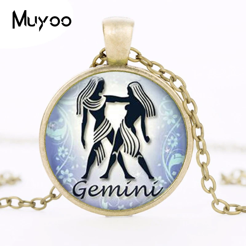 Ожерелье Gemini Зодиак ювелирные изделия астрологический знак украшения на день
