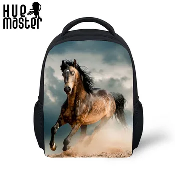 

12inch felt school Backpack horse patten design suitable for Boys and Girls go to school daily with two open pockets with bottle