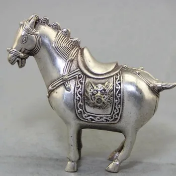 

china Collection luck horse Tibet silver statue shipping free