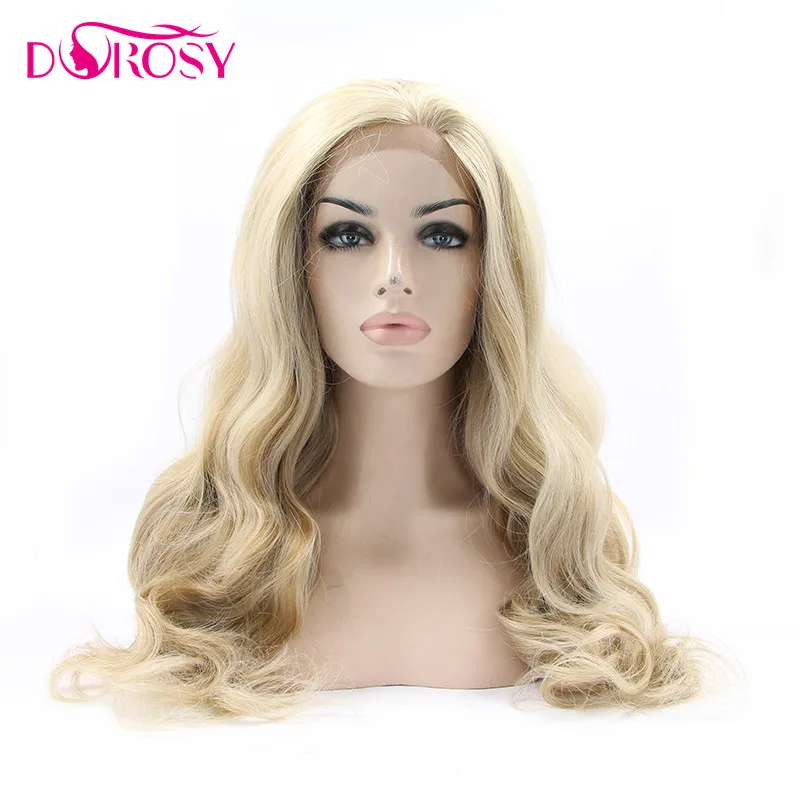 

DOROSY HAIR High Temperature Fiber Brazilian Hair Blond Wigs Long Body Wave Synthetic Lace Front Wig For Women